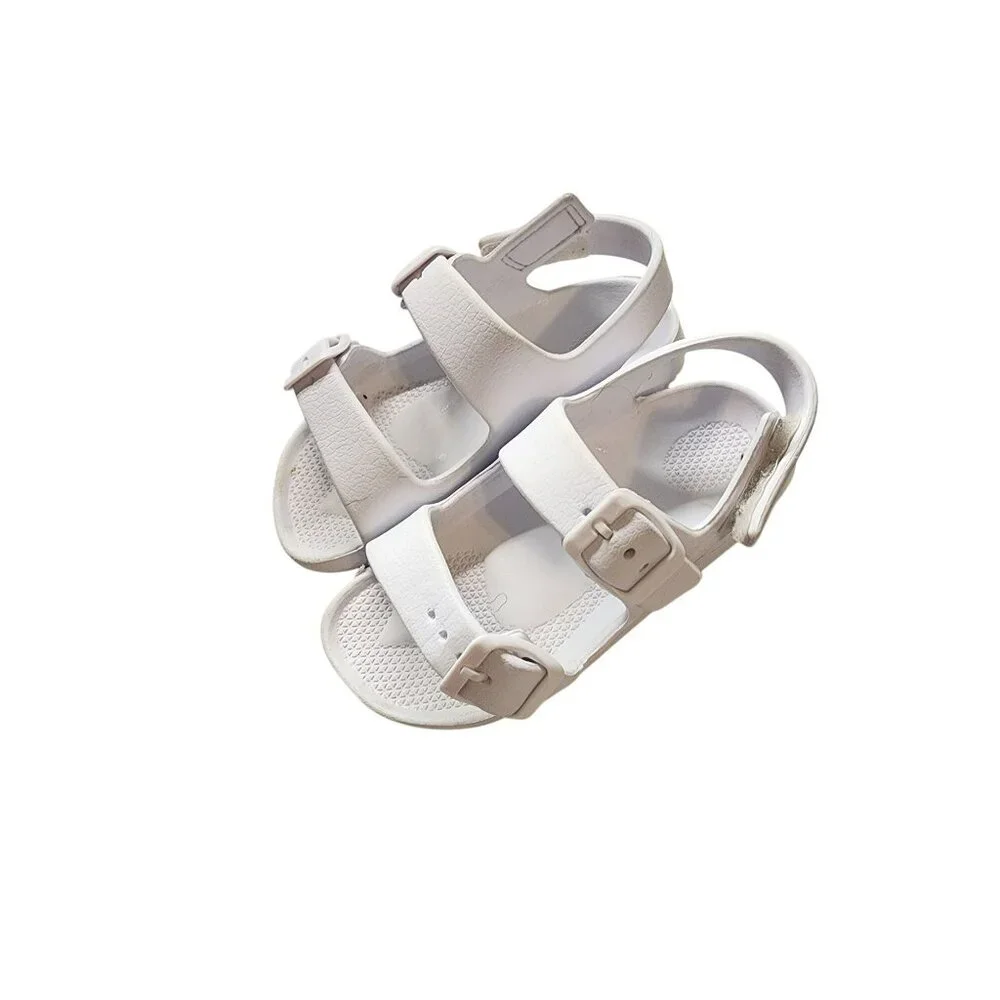 Harper Canyon White Double-Buckle Sandals For Kids Size 11 Adjustable Straps